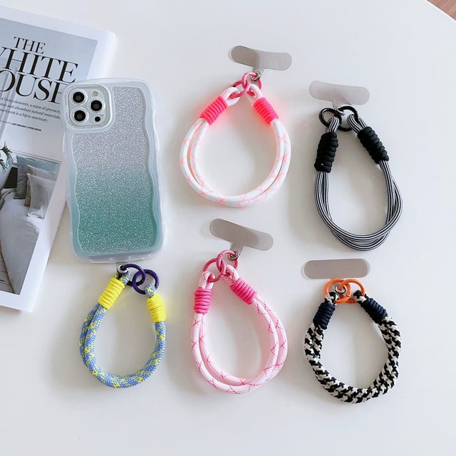 Handgewebtes Telefon-Langarmband von ZHANZHI in Gold und Multicolour für Samsung S21 S22 S23 Plus Note 23 Ultra sowie iPhone X XR 11 12 13 14 15 Pro Max - Bild 1