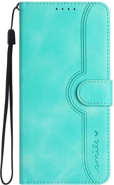 Leder Klapphülle mit Kartenfach für Motorola Edge 50 Neo in Turquoise - Bild 1