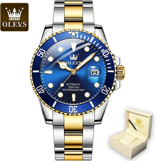 OLEVS Armbanduhr, Automatik, Edelstahl, Grün, 41 mm, Herren - Bild 1