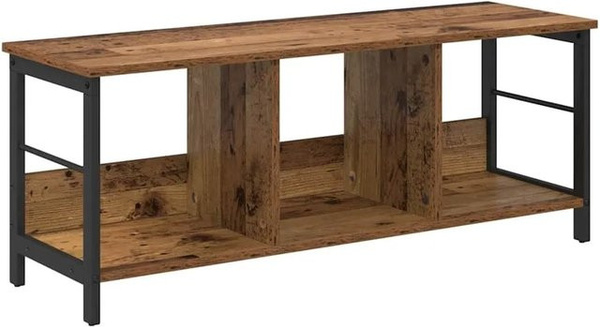 vidaXL Bücherregal im Industriestil aus Holzwerkstoff und Stahl, Farbe: Braun, B/T/H: 102 x 32 x 40,5 cm