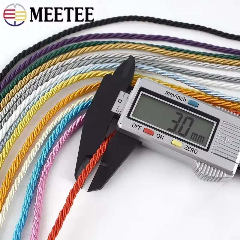 Meetee Gedrehtes Geflochtenes Seil 3-Strang-Kordel für DIY Nähzubehör in Orange und Multicolour, Durchmesser: 3 mm - Bild 3