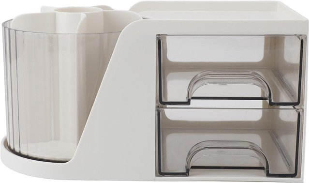 CosyHome Desktop Organizer Drehbare Multifunktionale Schreibwaren Box und Kosmetik Lagerung in Weiß - Bild 1