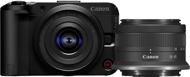 Canon EOS R50 spiegellose Kamera Set in Schwarz mit 14-30mm f/4-6.3 und RF-S 18-45mm f/4.5-6.3 IS STM Objektiven - Bild 1