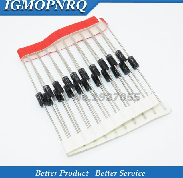 100 Stück Schottky-Gleichrichter-Dioden Set in Schwarz mit Modellen 1N5817, 1N5819, 1N5399, 1N4937, 1N4007, UF4007, HER107, FR207, FR157, FR107, RL207 und 1N60 - Bild 1
