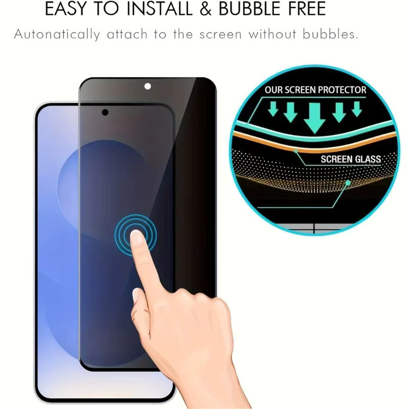 2 Stück Anti-Spy Displayschutzfolie aus gehärtetem Glas für Samsung Galaxy S26 S25 S24 S23 S22 S21 Ultra Plus FE Edge mit vollständiger Abdeckung - Bild 5
