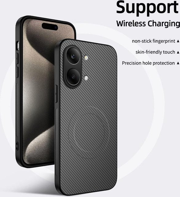 Magnetische Handyhülle mit Kohlefaser-Textur für Xiaomi Poco X8 Pro Max und Poco X8 Pro G, stoßfest und kabelloses Laden unterstützt - Bild 1