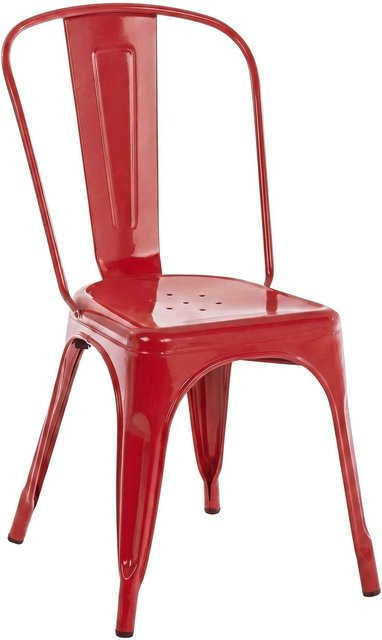 CLP Stapelstuhl Benedikt in Rot mit Metallgestell für Küche und Esszimmer - Bild 1