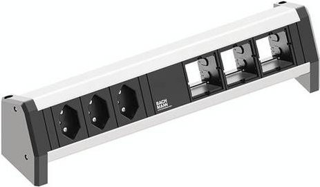 Bachmann Steckdosenleiste 902.010 ohne Schalter Schwarz mit Aluminiumgehäuse und CH-Stecker - Bild 1