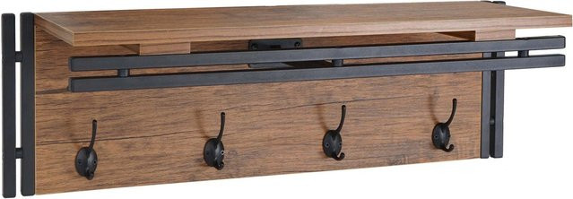 Wandgarderobe MCW A27 mit Regal und 4 Haken in Wildeiche-Optik, B/T/H: 75 x 24 x 24 cm - Bild 2
