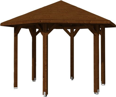 Skan Holz Pavillon Nancy 2 aus Leimholz in Nussbaum Braun B/H/T: 420 x 304 x 364 cm - Bild 3