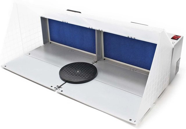 Wiltec Doppel Absauganlage für Farbnebel in Grau und Weiß mit 8 m³/Min Absaugleistung und 52 dB Geräuschpegel - Bild 1