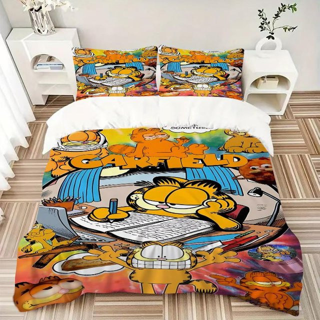3er Set Garfield Comic Bettwäsche aus Polyester, Mehrfarbig, B/H: 155 x 200 cm - Bild 1