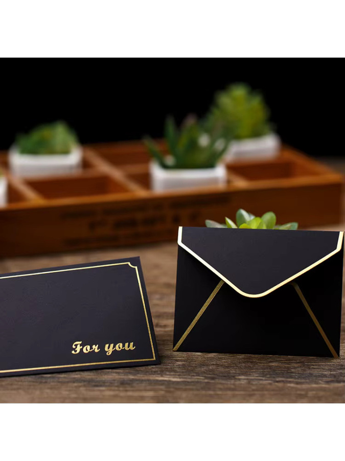 10 Mini-VIP-Umschläge aus Goldfolie und Papier für Mitgliedskarten und Grußkarten, B: 10,0 cm, H: 7,5 cm, Farben: Gold, Weiß, Schwarz - Bild 5
