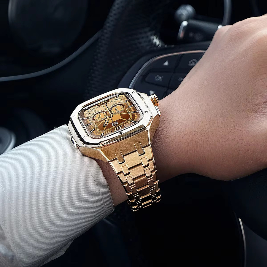 CAOWTAN Uhrenarmband und Gehäuse, Edelstahl, Silber, Apple Watch Ultra 49 mm, Unisex - Bild 3