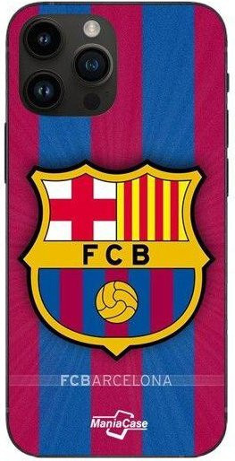 Handyhülle CAPACHEAP für iPhone 15 Pro mit FC Barcelona Logo in Schwarz und Multicolour aus flexiblem Silikon - Bild 1