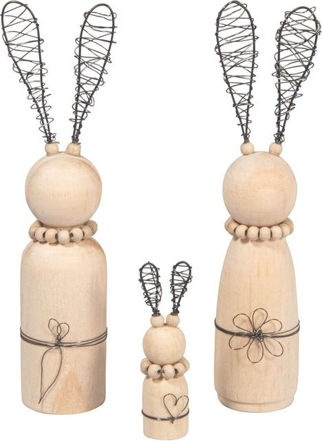 Rayher Bastelpackung Hasenfamilie aus Holz und Draht in Beige für Ostern - Bild 1