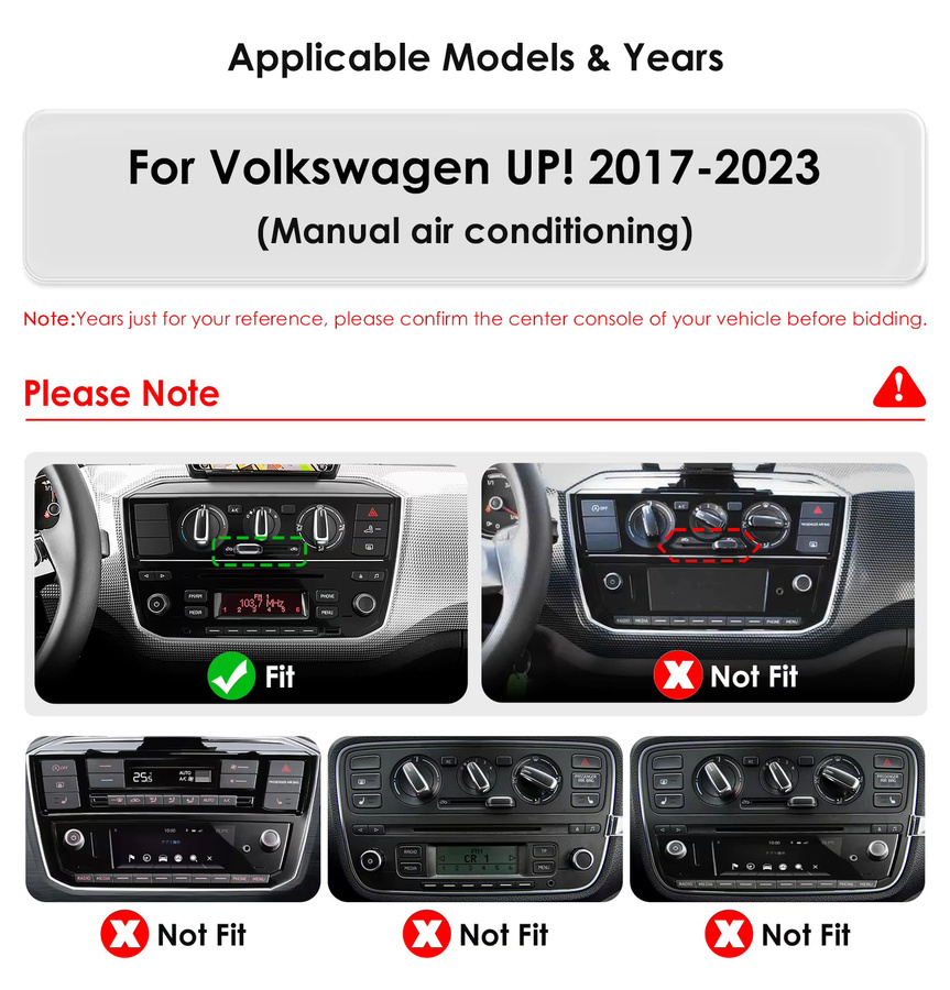OSSURET 9-Zoll Android Autoradio für Volkswagen VW UP 2017 - 2023 mit Carplay, Android Auto, GPS, RDS und DSP, 8-Core Multimedia-Player, Schwarz - Bild 2