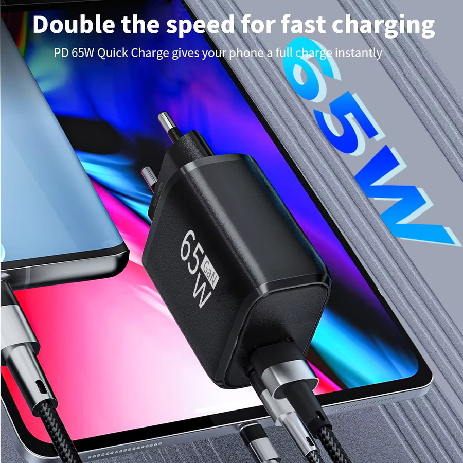 SEKnica 65W GaN USB-C Ladegerät mit PD Schnellladefunktion für iPhone 15 und andere USB-C Geräte - Bild 4