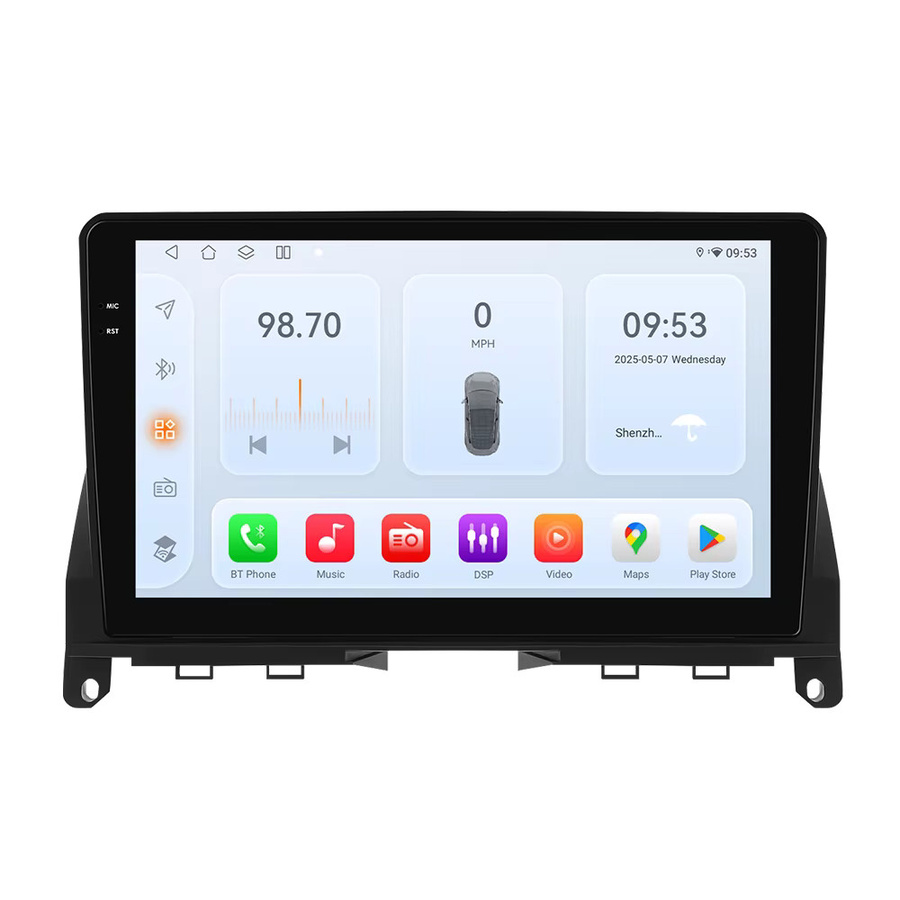 Hizpo 8-Kern Autoradio für Mercedes Benz C-Klasse W204 S204 2007–2010 mit GPS, 4G und Wireless CarPlay in Schwarz - Bild 5
