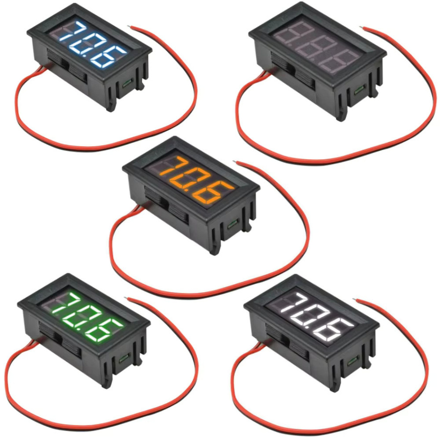 Aideepen Digitales LED Voltmeter Spannungsmesser AC 70-500 V mit 0,56 Zoll Display in Rot, Grün, Blau oder Schwarz - Bild 2