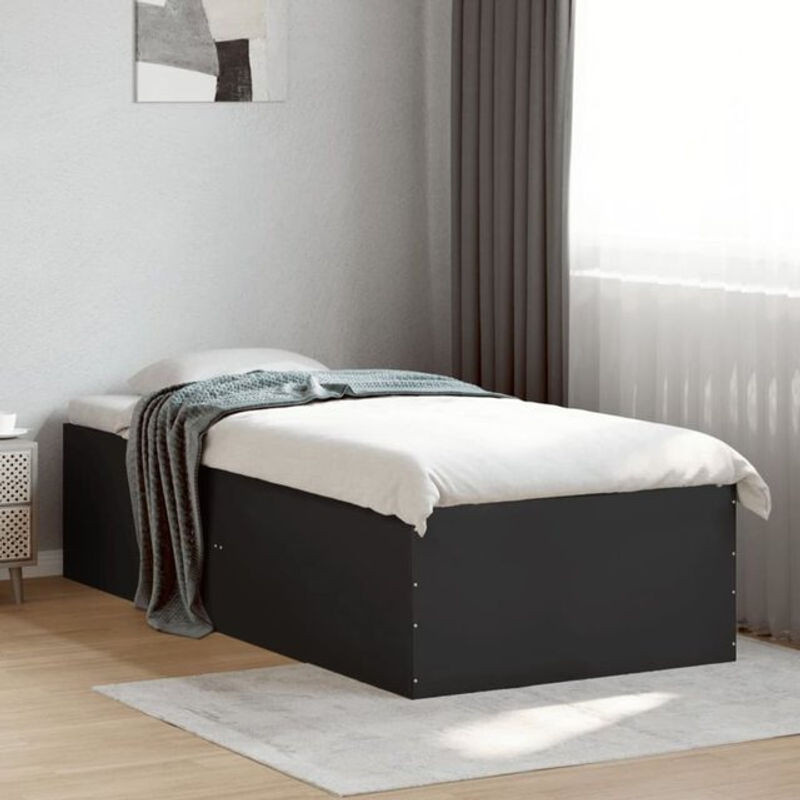 Modernes Einzelbett Vidaxl aus Holzwerkstoff in Schwarz, B/T/H: 90 x 190 cm - Bild 1