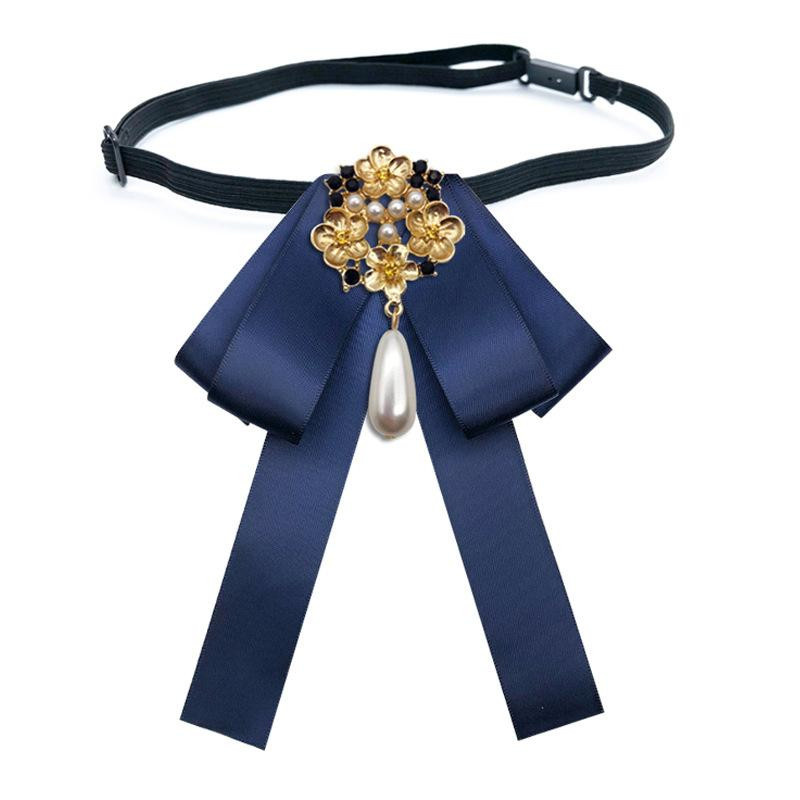 Brosche Perle, Kristall, Schleife, Damen, Gold - Bild 2