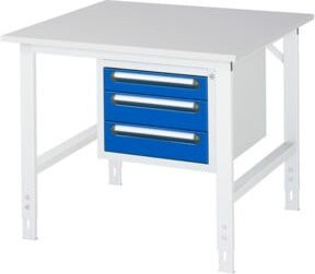 Rau Arbeitstisch Tom KM04 höhenverstellbar, Farbe: Grau/Weiß, B/T/H: 100 x 100 x 76-108 cm - Bild 1