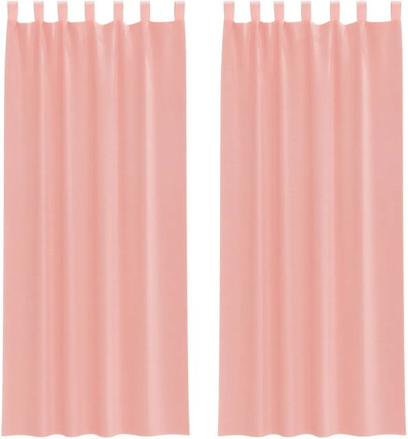 vidaXL Voile Vorhänge mit Schlaufen, 2 Stück, Rosa, Breite: 140 cm, Höhe: 260 cm - Bild 1