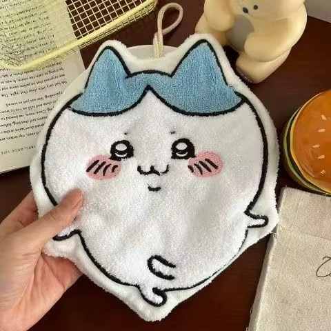 jiyi Usagi Hachiware Handtuch aus Korallenfleece, saugfähig und schnell trocknend, verdicktes Küchentuch zum Aufhängen - Bild 3