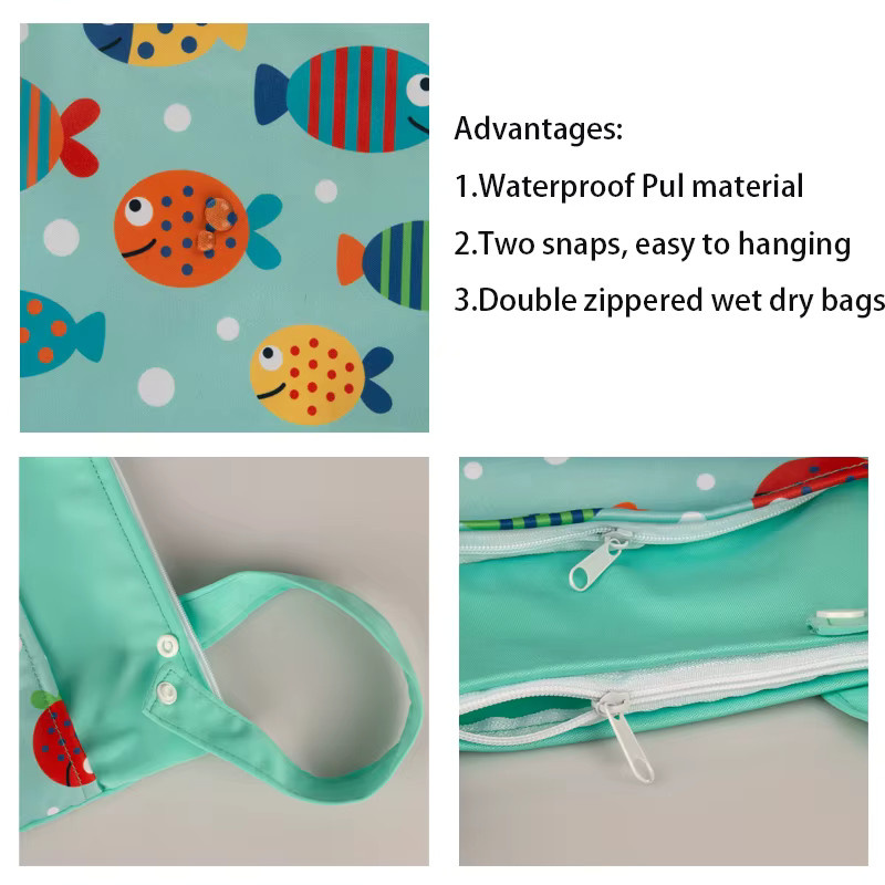 Babyshow Doppeltaschen für den Kinderwagen, wasserdichte Nass- und Trockentasche mit zwei Schnappgriffen, Multicolor, Breite: 25 cm, Höhe: 35 cm - Bild 2