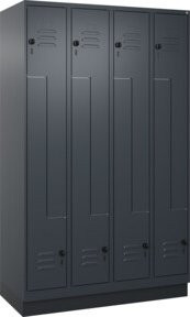C+P Z-Spind Classic PLUS mit 8 Fächern und Sockel, Anthrazit/Schwarz, H x B x T: 195 x 120 x 50 cm - Bild 1