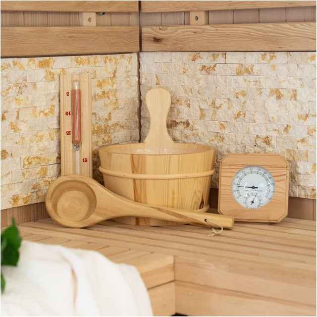 Home Deluxe Saunazubehör Q PREMO 5-teiliges Set aus Holz in Multicolor - Bild 2