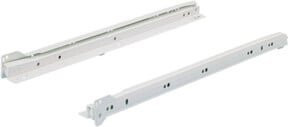 Hettich Möbel-Rollschubführung FR 402 mit Soft-Close und Teilöffnung, Stahl, Weiß, Länge: 600 mm - Bild 1