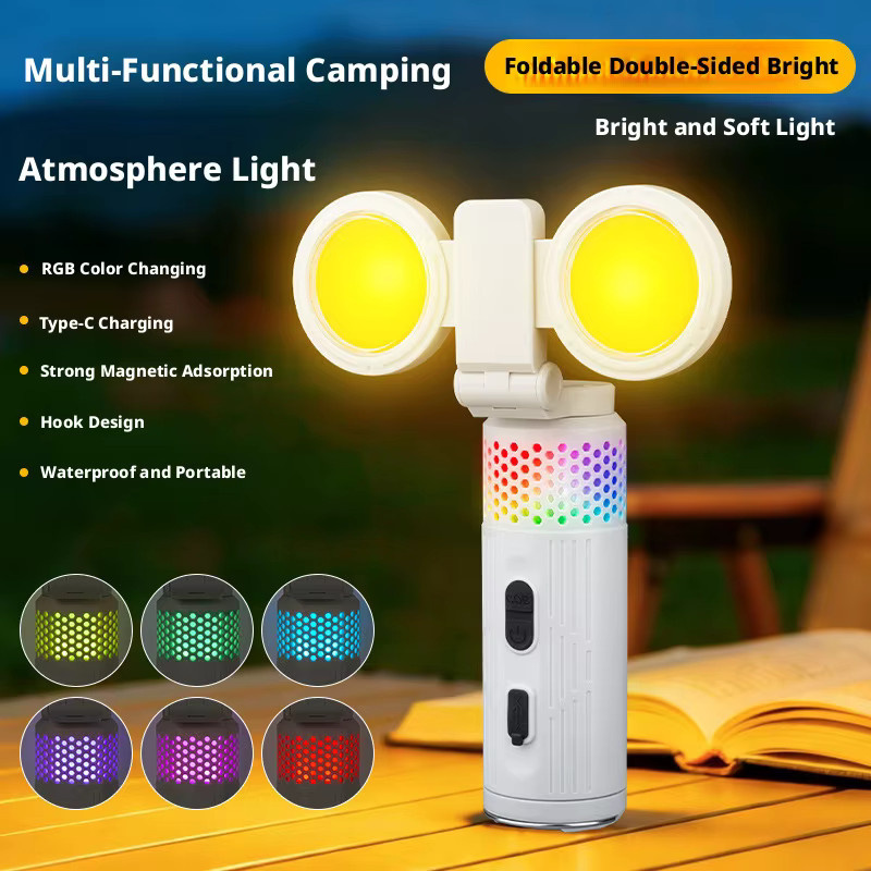 BALDR Outdoor-Campinglampe mit Ladefunktion, faltbare Notfall-Atmosphärenleuchte mit Magnetverschluss und COB-LED, Farbe: Weiß - Bild 5