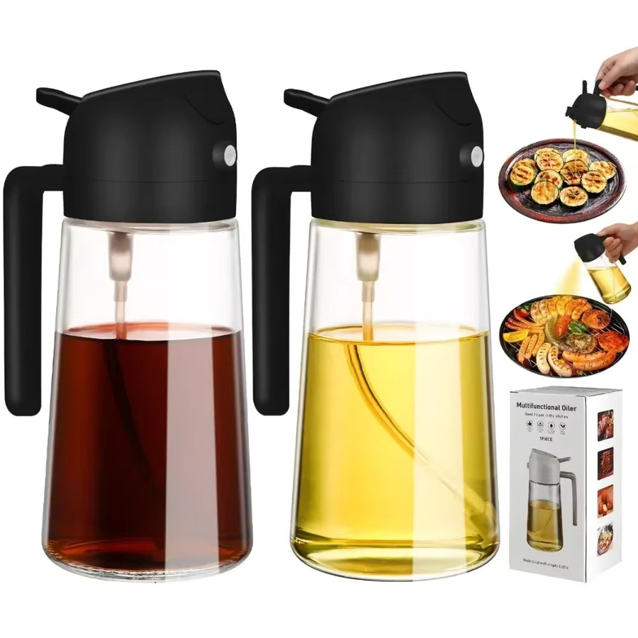 XMSJ 2-in-1 Olivenölsprüher und Ölspender aus Kunststoff in Transparent, 500 ml Sprühflasche für Essig und Öl zur Verwendung in der Küche, beim Grillen oder für die Heißluftfritteuse - Bild 7