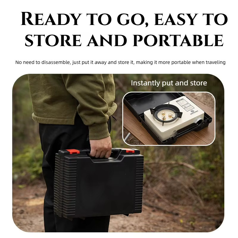 MOUNTAINHIKER Camping-Gaskocher mit 6800W Feuerkraft, tragbarer Kassettenbrenner in Schwarz für Outdoor, Wandern und Picknick - Bild 4