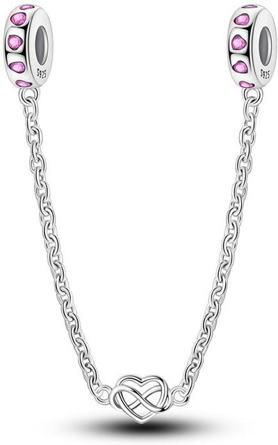 Sicherheitskette 925 Silber, Perle, Zirkonia, Damen - Bild 1