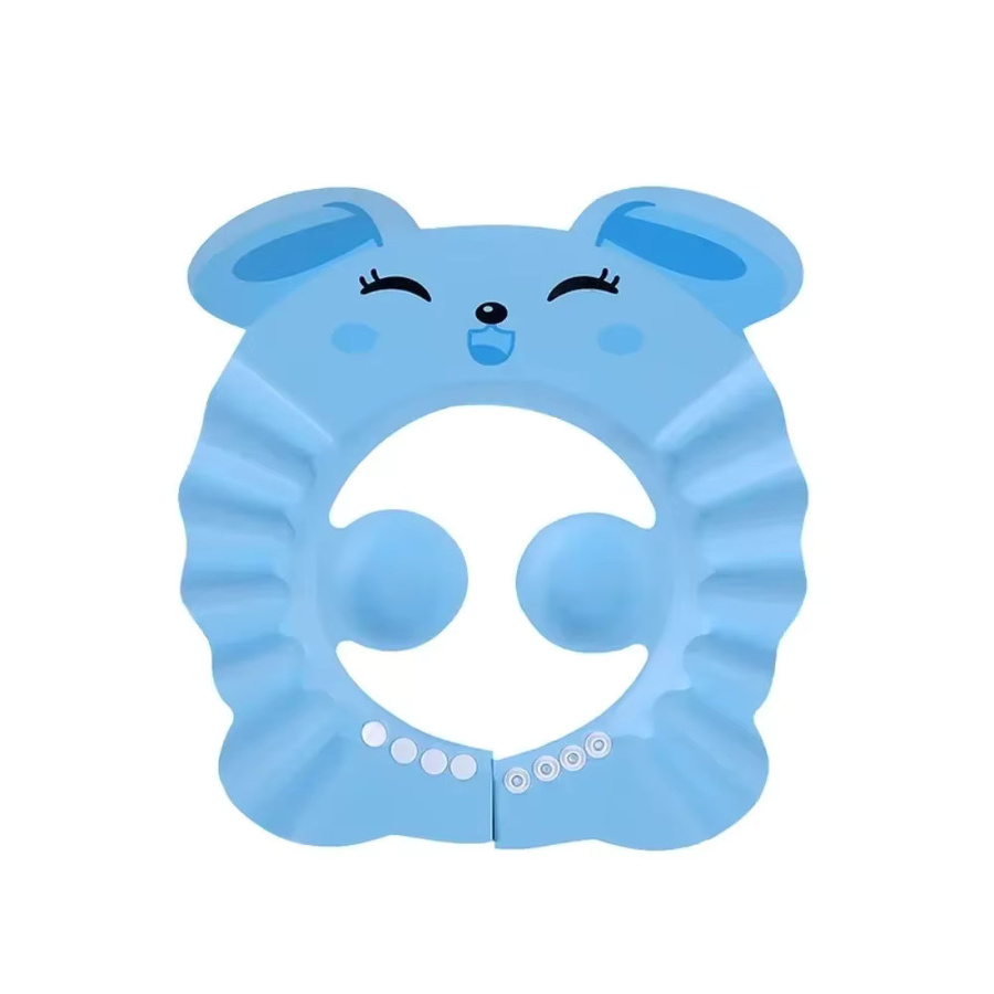 Gelbe Baby-Kappe mit Ohrenschutz und verstellbarer Haarwaschmütze als sicherer Duschhut für Kinder - Bild 3