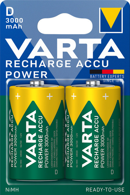 Varta Recharge Accu Power D Akku im 2er Blister, Multicolor - Bild 1