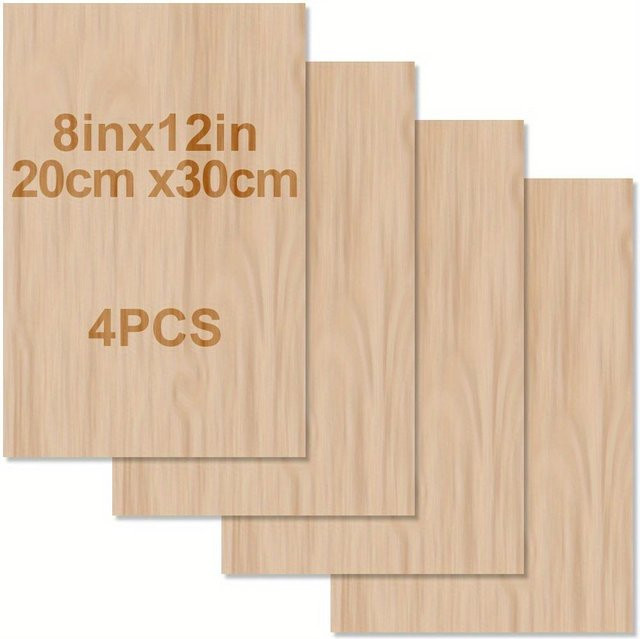 Sperrholzplatten zum Basteln in Beige, quadratische Holzbretter mit glatten Oberflächen, B/H: 20 x 30 cm, Dicke: 2 mm - Bild 1