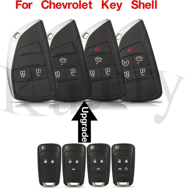 Jingyuqin Klappbares Fernbedienungs-Autoschlüsselgehäuse für Chevrolet Cruze Epica Lova Camaro Orlando Trax Impala Equinox Malibu Sonic in Schwarz - Bild 1