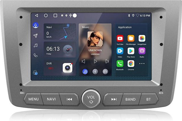 Junsun Autoradio für Alfa Romeo MiTo 2008-2016 mit 7 Zoll Display, 2 GB RAM, 64 GB Speicher, Bluetooth und USB-C in Grau - Bild 1