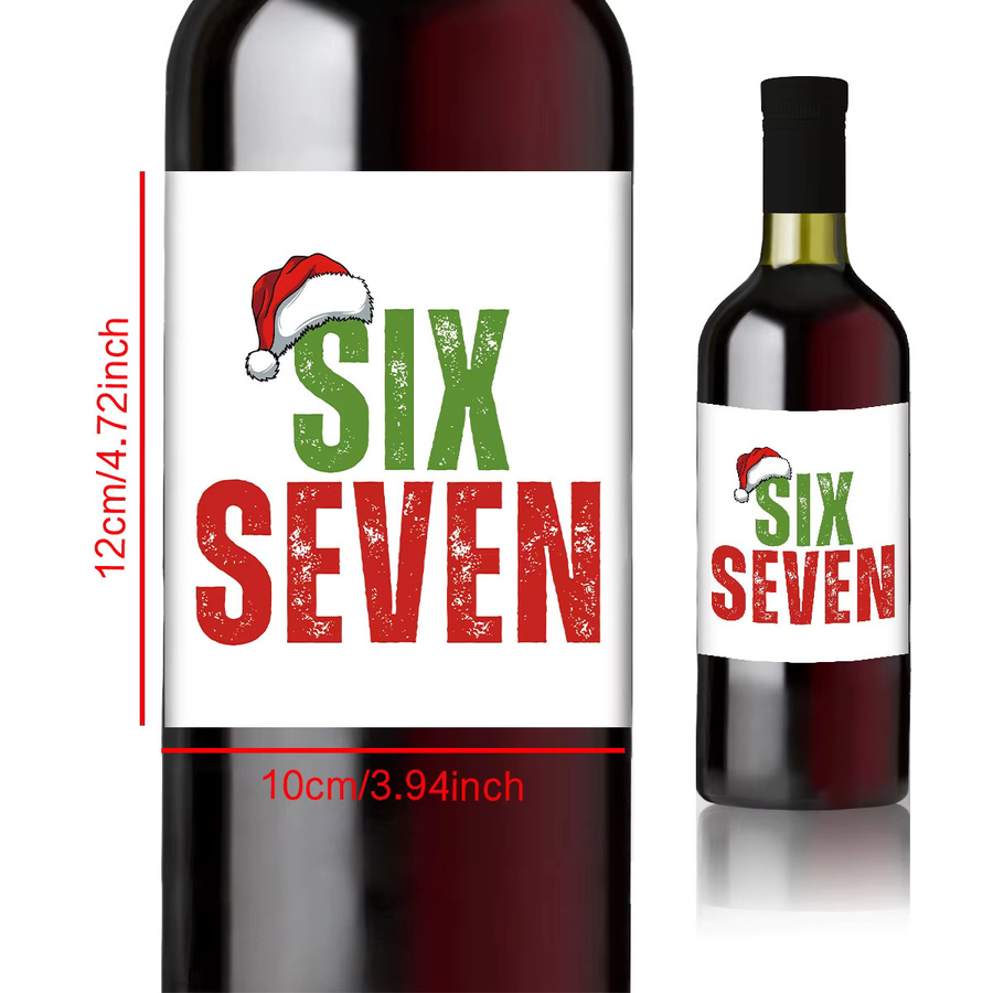 4 Stück Vintage Weihnachts-Weinflaschen-Aufkleber in Rot und Grün, selbstklebende Etiketten aus Papier für Wein und Champagner - Bild 2