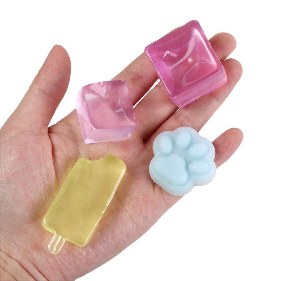 Yiran bag Mochi Eisblock Stressball Mini-Spielzeug Transparenter Würfel Katzenpfote Fisch 2-12 Jahre - Bild 1