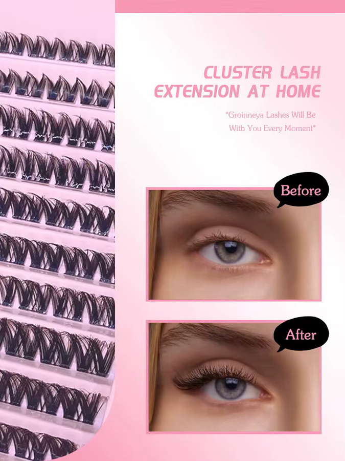JUJU Dream DIY-Wimpernverlängerungsset, Wimperncluster, Bindung und Siegelkleber, Pinzette und Applikatorbürste - Bild 6