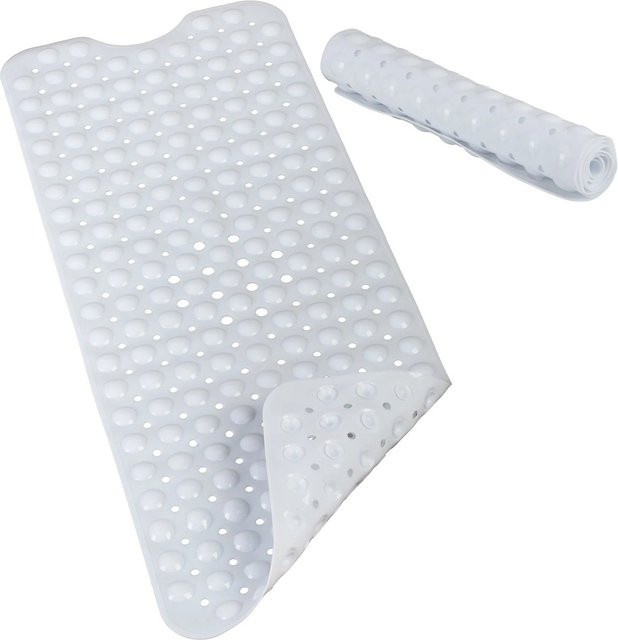 Rutschfeste Badewannenmatte XXL von Relaxdays aus PVC in Weiß, B/T/H: 97 x 39 x 0,7 cm - Bild 1