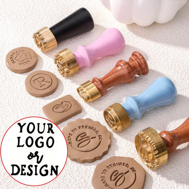Personalisierter Töpferstempel aus Messing für Ton mit individuellem Logo-Design, Durchmesser: 25 mm, 30 mm, 40 mm oder 50 mm - Bild 1