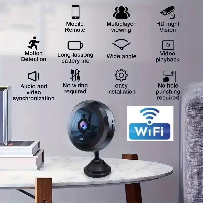 Xiaomi Mini Sicherheitssicherheit Kamera A11 mit 1080P HD, Drahtlose Wi-Fi Überwachung, Bewegungserkennung, Schwarz - Bild 5