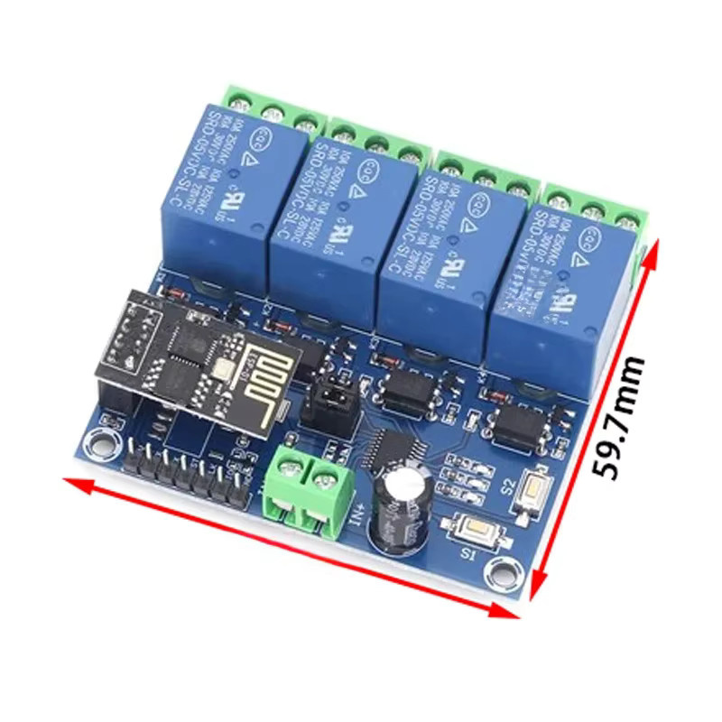 Si Tai&SH ESP8266 4-Kanal WLAN Relaismodul für IoT Smart Home App-Steuerung in Blau - Bild 2