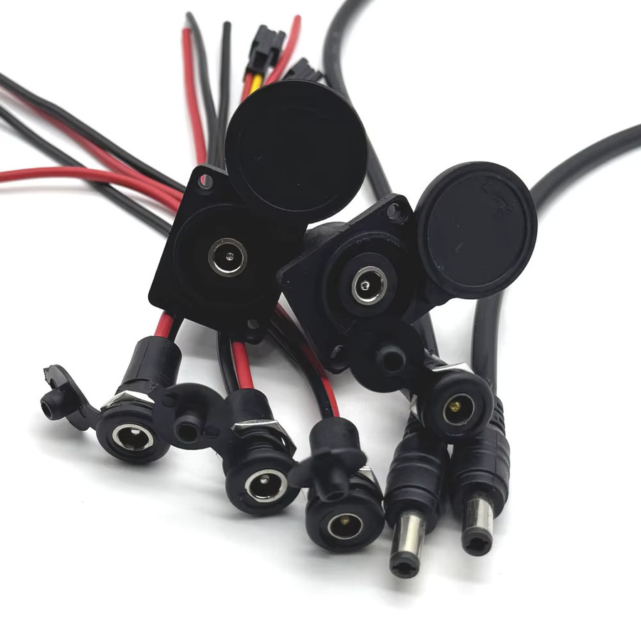 LAJQTAO Elektrofahrrad Ladekopf DC 2.1 / 2.5 Lithiumbatterie Ausgangsleitung für 36V/48V mit runden männlichen und weiblichen Steckern in Schwarz - Bild 5